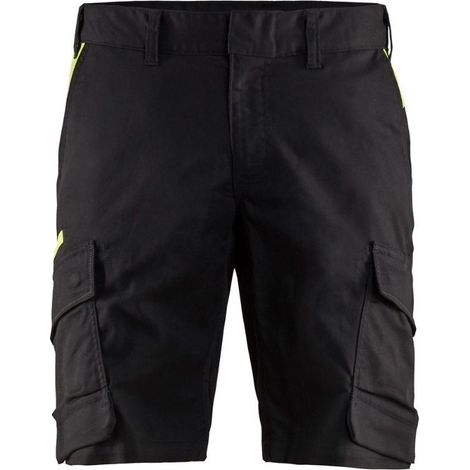 Short de travail pour l'Industrie stretch 2D 1446 - Noir/Jaune fluo 4XL - FR(58) - SE(C64) - Standards (1/4)