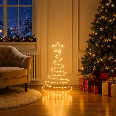 vidaXL Cartel LED de árbol de Navidad LOVIISA 100 LED Blanco Cálido (1/5)