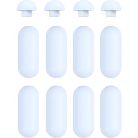 Accessoires pour siège de toilette : 8 coussins de siège blancs + 4 coussins de couvercle, protège-siège de toilette. (1/5)