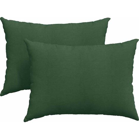 Maison Exclusive - Cuscini da Divano 2 pcs Verde Scuro 70 x 50 cm Tessuto in Cords