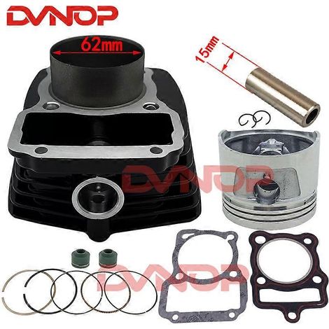 Kit de cilindro de motocicleta de alta calidad con diámetro de 62 mm para Honda CG125, actualización a 150 cc CG150, repuestos de motor modificados CG 150 (negro) (1/5)