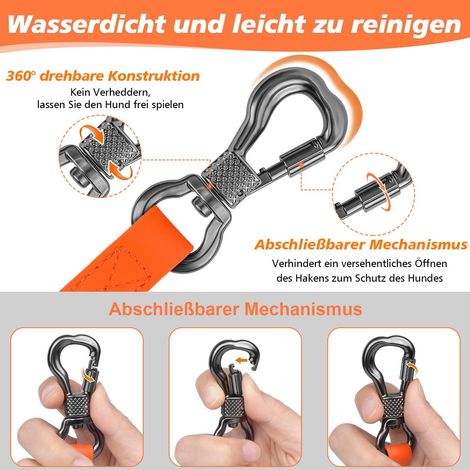 Laisse de dressage pour chien en PVC, longe imperméable et antidérapante, robuste et durable pour promenade en extérieur, 360° rotative avec fermoir de sécurité