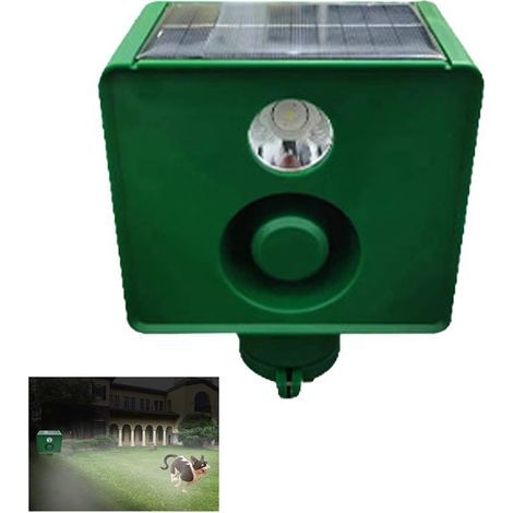 Solar-Powered Beast Warning Light with Sound Effect, Solar Battery and USB Powered, for Gardens, LED Light and Waterproof to Effectively Deter Animals (4 lights) (1/5)