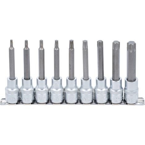 JEU DE DOUILLES à EMBOUTS CARRé FEMELLE 12,5 MM (1/2'') PROFIL T (POUR TORX) 9 PIèCES BGS 5177 (1/5)