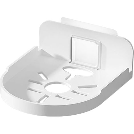 White Round Bathroom Wall Shelf No Drilling Floating Security Camera Speaker Shelf Small Strong Multipurpose Wall Storage Shelf (1/5)