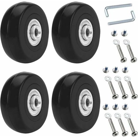 4 pièces Roue Valise Universelle,50 x18mm Roues De Rechange pour Bagages,Roulettes De Rechange pour Valise,Roues De Valise à Bagages,Caoutchouc Métal Valise Kit pour Valise,Chariot à Main,Poussette..D (1/5)