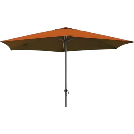 Ombrellone a palo centrale con telo diametro 300xH240 cm in poliestere -  Terracotta