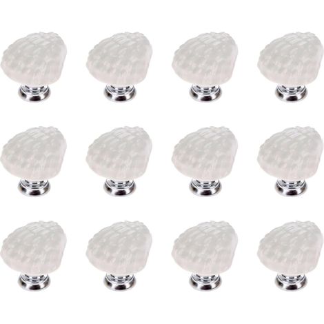 Set mit 12 Keramik-Schubladengriffen mit Muscheldesign für Küchenschränke, Kommoden, Kleiderschränke, Strand-/Meeresmotive