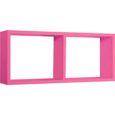 Mensola da parete scaffale 2 scomparti fuxia salotto camera soggiorno moderno Morgana (1/5)