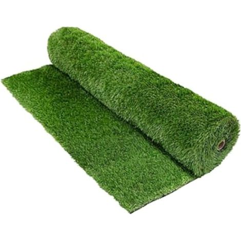 Gazon artificiel résistant aux intempéries pour une utilisation en extérieur, 2 m × 25 m, perméable et résistant au soleil, convient pour balcon, terrasse et jardin (vert) (1/5)