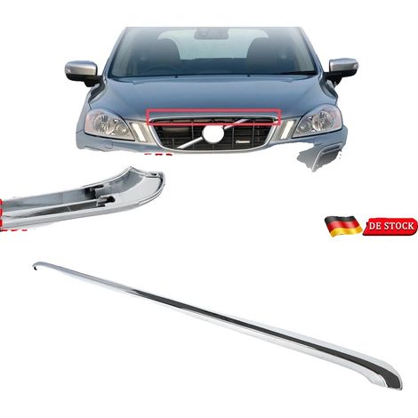 Moldura de la rejilla del capó delantero, ABS, 96 cm x 10 cm x 5 cm, para Volvo XC60 2008-2013, Peso: 0,23 kg, Instalación mediante clip (1/5)