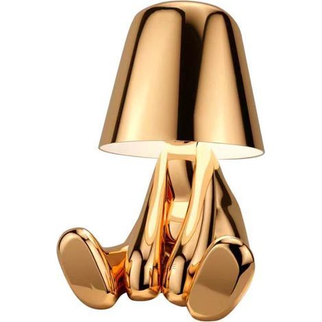 Thinker Gold Touch Schreibtischlampe, tragbare dekorative Nachttischlampe mit kabelloser und USB-Ladefunktion - Gold (1 Stück) (1/5)