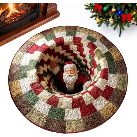 Tapis de Noël 3D – Paillasson de cuisine antidérapant Tapis de sol illusion 3D de Noël, pour l'extérieur, l'entrée, la cour, le patio, la maison, l'extérieur, la chambre, le salon, la (1/5)