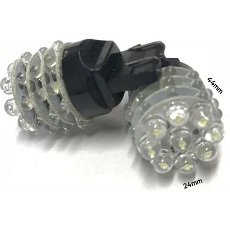 Coppia 2 Lampade Led T20 7443 W21/5W Con 9 F5 Frontale + 27 F3 Laterale Bianco Freddo 6000K 12V 2W (1/2)