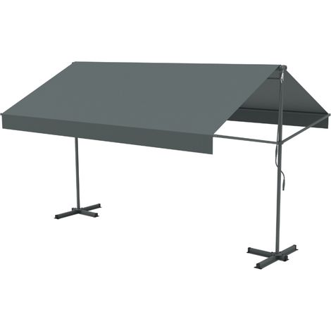 Markise mit manuellem Doppeldach 2,95 x 3 m grau ISEO