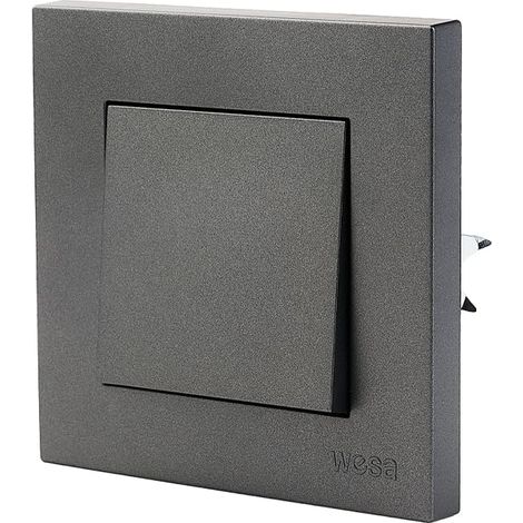 Interrupteur Mural Moderne, Simple Allumage,250V 10A,Design Carré, Gris Anthracite, Montage Encastré,pour Maison et Bureau (1/5)