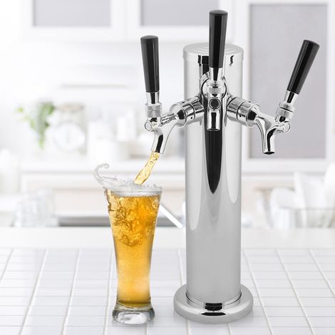 Distributeur de bière pression à trois robinets en acier inoxydable pour bar ou fût de bière maison (1/5)