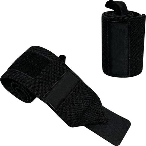 Wrist Wraps - 36 cm x 5 cm - Elastic Cotton Blend with Thumb Loop - for Weightlifting Overhead Press Bench Press - Pair (1/5)