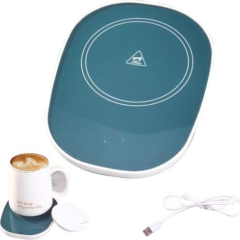 Dessous de verre chauffant, chauffe-tasses USB, chauffe-café, 16 W, antidérapant, 55 degrés, chauffe-tasses, coussin chauffant pour tasses à café (1/5)