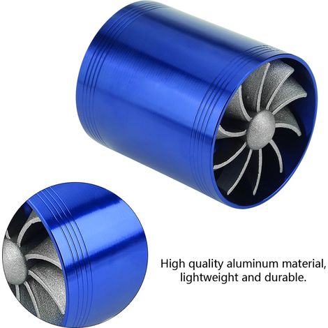 Turbonator, admission d'air en aluminium pour voiture, compresseur à double turbine et ventilateur, économiseur de carburant, bleu turbo (1/5)