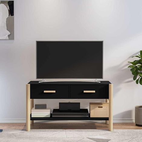 vidaXL Mobile Porta TV Nero 82x38x45 cm in Legno Multistrato (1/5)