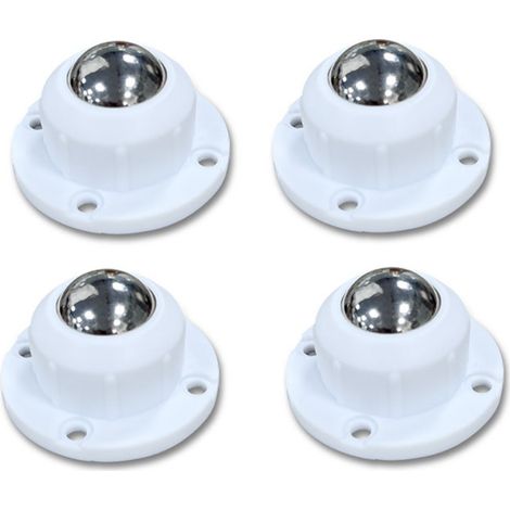 Roues à roulettes auto-adhésives (lot de 4) avec vis – ABS et acier inoxydable, pivot silencieux 360° pour meubles (1/4)