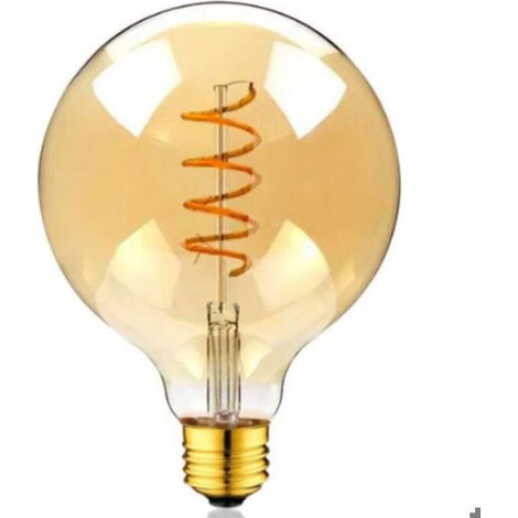 Ampoule LED E27 connectée, G125, blanc chaud, 360 lumens, 3 watts, ambré, design vintage (1/5)