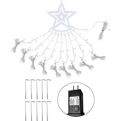 LED-Sternenlichterkette für die weihnachtliche Außendekoration, 120 V mit Transformator, ideal für Gärten und Bäume (1/5)
