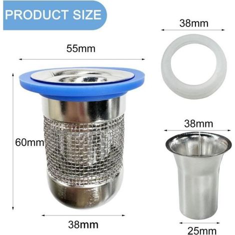Clapet Anti Odeur, Noyau de Bouchon Douche Anti Odeur, Attrape Cheveux Douche, Anti Odeur Douche avec Filet Filtrant, Filtre (1/4)