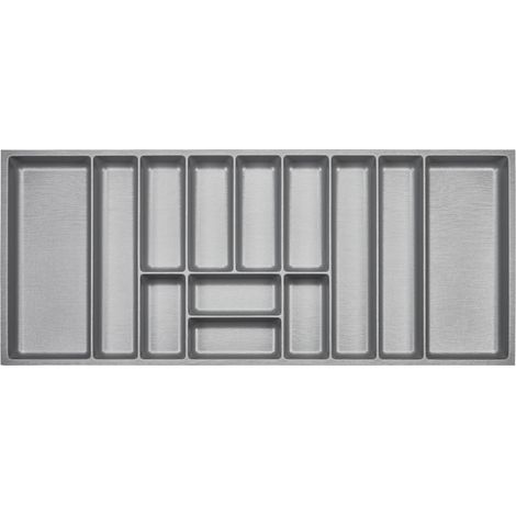 ORGA-BOX 3 Besteckeinsätze Tiefe 473 mm silbergrau Schubladeneinsätze Breite 1091 mm für Schubladen 1200 mm