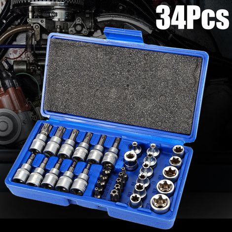 Aqrau 34pcs Externe Torx Innentorx Socket Nuts Jeu de douilles Tool Nuts (1/5)