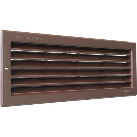 La Ventilazione PR3713M Griglia di Ventilazione in Plastica Rettangolare 370x130 mm da Incasso, Marrone (1/4)