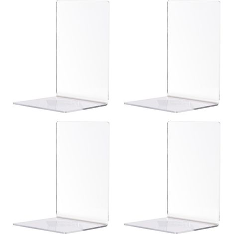 Stück durchsichtige Acryl-Buchstützen, L-förmig, Schreibtisch-Organizer, Bücherregale, Desktop-Buchhalter für CDs und Magazine