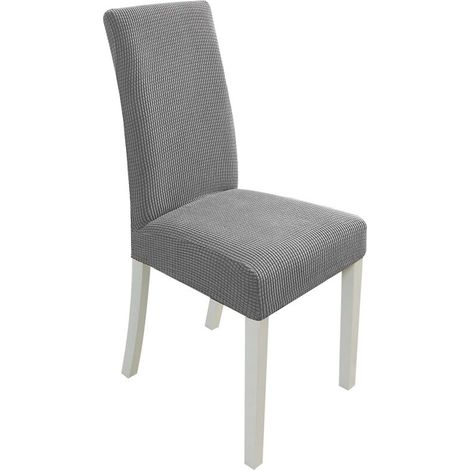 Jeffergarden Housse de chaise élastique Durable, anti-poussière, 4 pièces, housse de siège (gris) (1/5)