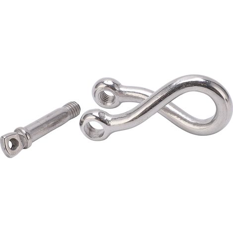 Manille tordue en acier inoxydable marine 8mm pour yacht et bateau, qualité marine, (M8) (1/5)