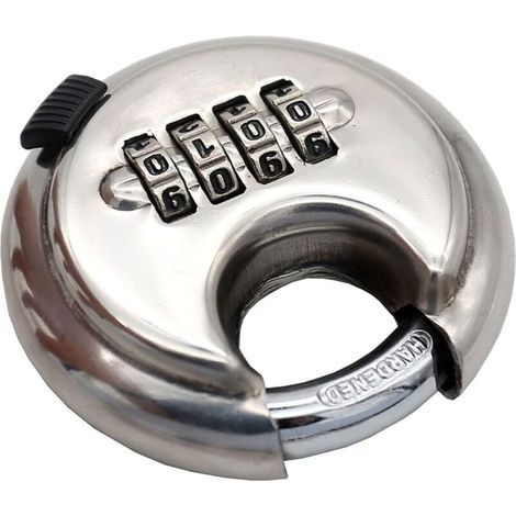 Cadenas Rond de Mot de Passe, Cadenas à Code à 4 Chiffres, Cadenas de Sécurité en Acier Inoxydable, pour Armoires, Casier de Sport, Entrepôt (1/4)