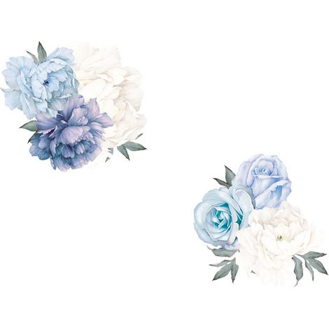Sticker Mural Fleurs Détachables - Pivoine Rose - Vinyle Auto-Adhésif Écologique - Pour Décoration Murale Chambre Enfants Salon Mariage - 1 Pièce 60 x 40 cm (1/5)