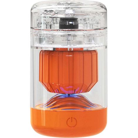 Mini afeitadora eléctrica, afeitadora portátil para hombre, cuerpo transparente, 8500 RPM, motor tipo C, carga rápida, ideal para viajes, oficina, hogar, coche y como regalo (naranja M). (1/5)