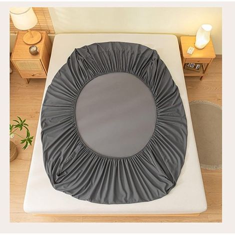Drap-housse – 180x220 cm – Gris – Fibre de bambou – Super doux – Ajustable – Matelas sommier (1/5)