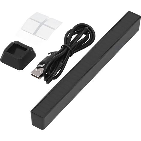 Barre lumineuse RGB à commande vocale, lampe d'ambiance musicale, port USB pour voiture, maison ou studio (noir) (1/5)
