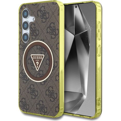 Custodia MagSafe glitterata Guess 4G per Samsung Galaxy S25, colore marrone. (1/5)