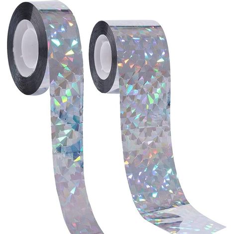 Lot de 2 bandes anti-pigeons - 80 m - Bandes réfléchissantes brillantes et réfléchissantes - Pour défense paisible des pigeons, oiseaux, chats et autres animaux