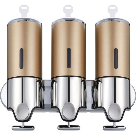 1500ML Distributeur de Savon à Trois Pompes, Manuel de désinfectant pour Les Mains, Distributeur de Savon Liquide Douche récipient pour Toilettes Salle de Bain Cuisine hôtel Bureau (1/5)