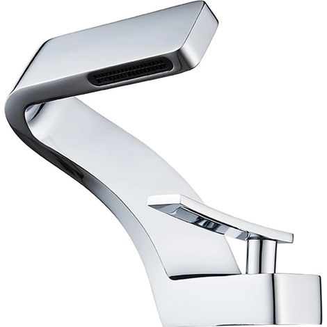 Robinet pour vasque - noir - monotrou - eau chaude/froide (1/5)