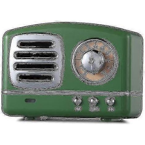 Mini-Bluetooth-Lautsprecher im Retro-Stil, tragbar, klassisches Design, Subwoofer-Stereo-Lautsprecher, eingebautes Mikrofon, Freisprechfunktion (grün) (1/5)