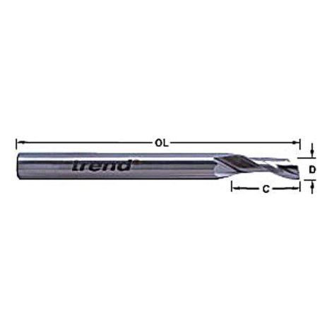 Trend TRE50088HSE Helical Plunge Bit 8mm Diameter x 8mm Shank HSSE
