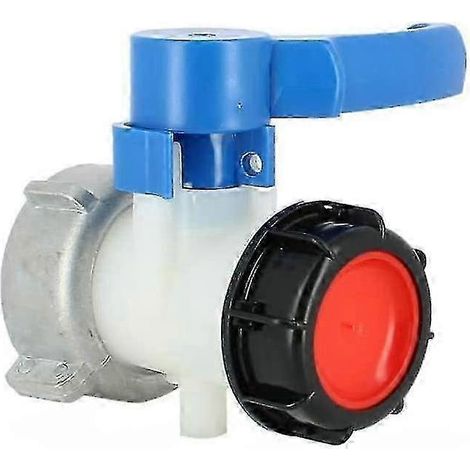 Vanne papillon avec écrou flottant en aluminium pour cuve IBC de 1000 litres, écrou S75X6 et sortie S60X6 (1/5)