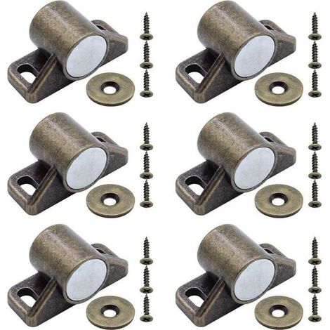 6 aimants pour porte de placard loquets magntiques avec rondelles et vis bronze Quincaillerie Sécurité et se (1/4)