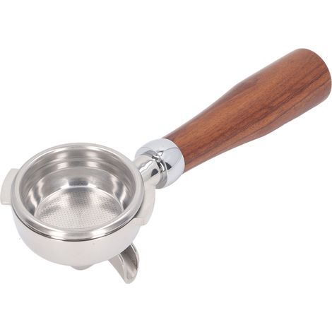 Porte-filtre 58mm pour machine Nuova, double bec, poignée bois massif acajou rouge et panier inox, extraction équilibrée (1/5)