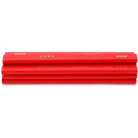 10 pièces crayon de charpentier, constructeurs 170mm crayons de travail du bois rouges octogonaux outil de marquage de menuiserie (1/5)